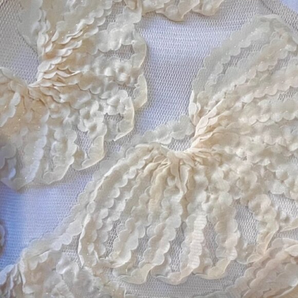 Zara Basics Light Yellow Floral Ribbon Short Sleeve Scoop Neck Top - Picture 7 of 7